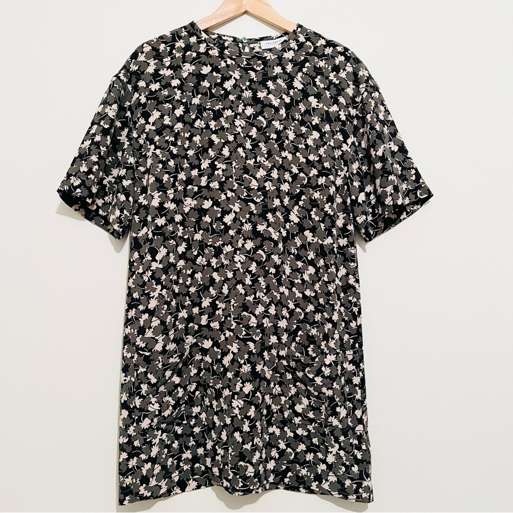 Equipment Femme Silk Short Sleeve Floral Printed Mini Dress Size Small